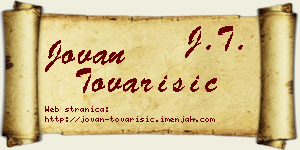 Jovan Tovarišić vizit kartica